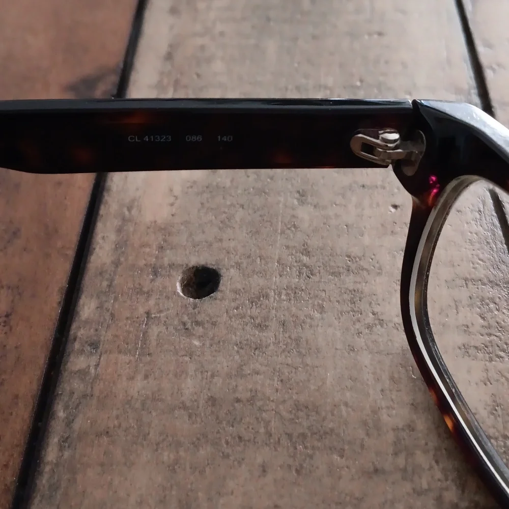 Celine Black Tortoiseshell Rectangular Glasses - Picture 3 of 5